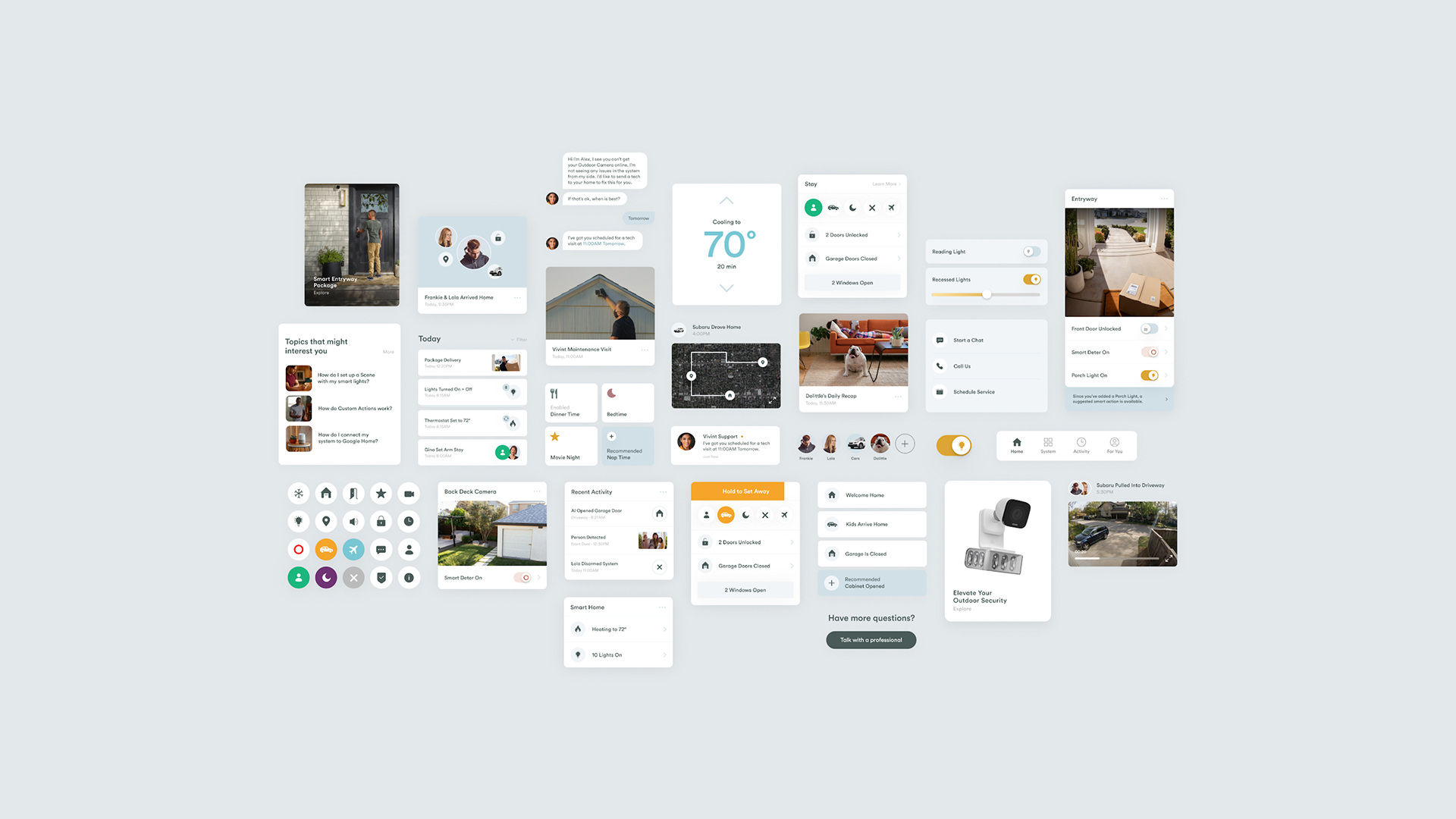 Vivint app — UI components and widgets